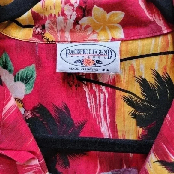 Pacific Legend Vintage Red Sunset Hawaiian Button Down Shirt Size XL - Picture 2 of 2